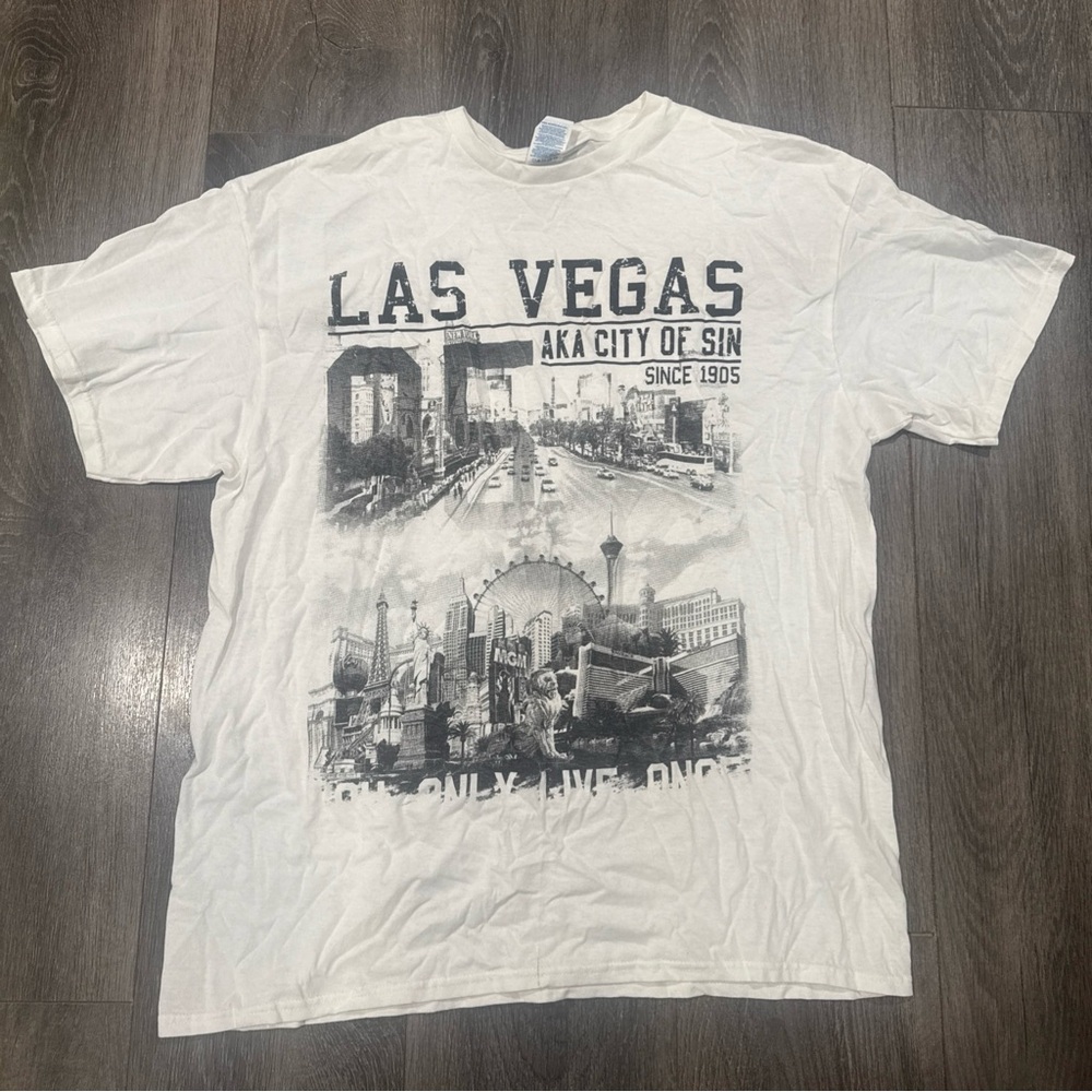White Las Vegas Graphic T-Shirt